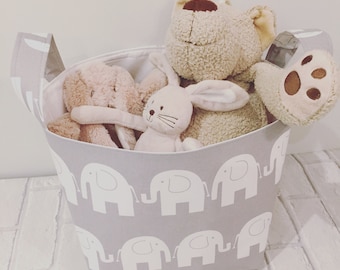 Babyhug Laundry Bag Elephant With Balloons Print - Grey