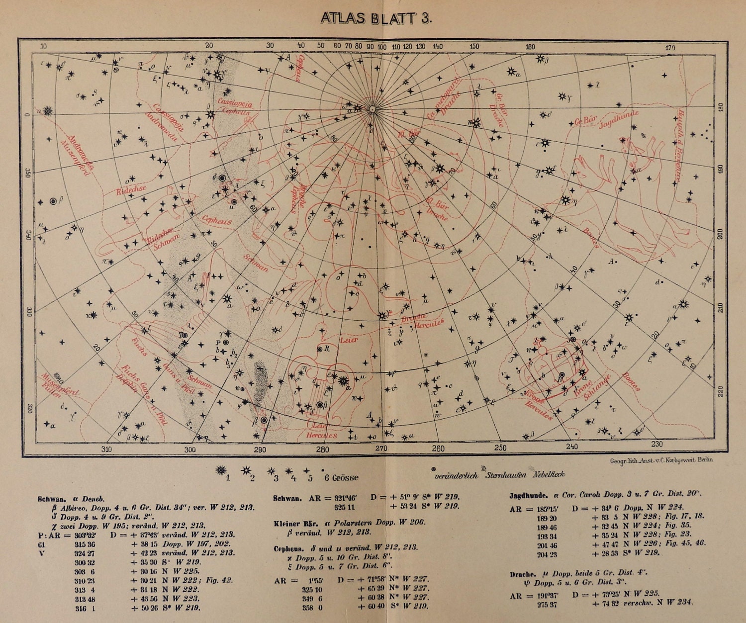 Antique print.1886.Astronomy.Atlas of
