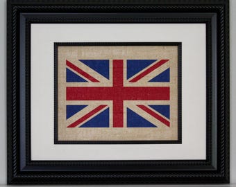 Burlap Union Jack Flag, Burlap Wall Art