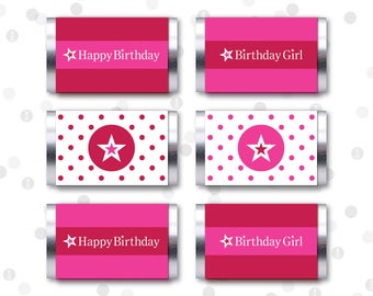 PRINTABLE - Hershey's Miniatures Candy Bar Wrappers - American Doll Birthday Party Collection by InkoHaus - 6 Designs - INSTANT DOWNLOAD