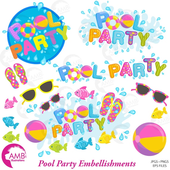 clip art pool party invitation - photo #5