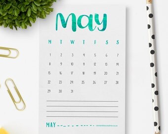 Printable 2017 Desk Calendar - Hand Lettered | Instant Download