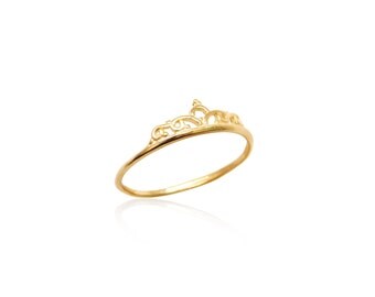 Gold filled Crown Ring, 14k Gold filled Ring, Delicate Gold Ring, Dainty Trendy Rings, Wholesale Ring, Thin Stacking Ring, Under 10 Dollars