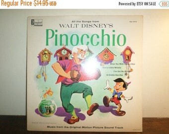 Save 30% Today Vintage 1959 Walt Disney Disneyland LP Record Pinocchio Excellent Condition 9663