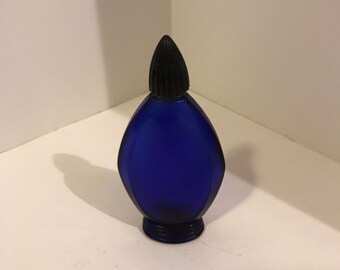 ON SALE!!! Beautiful Large Cobalt Blue Evening In Paris Perfume Bottle With Bakelite Top