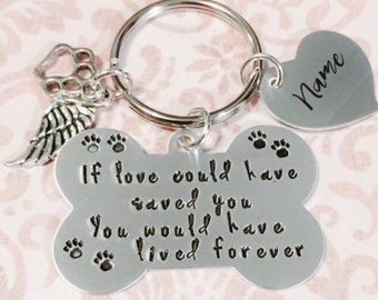 Pet Memorial Keychain - Dog Memorial - Sympathy Jewelry - Keychain - Pet Memorial Gift - Pet Memorial Jewelry - Loss of Pet -