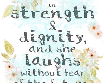 She is Clothed in Strength & Dignity, SVG and PNG, Wall Decor Design or Cutting Files