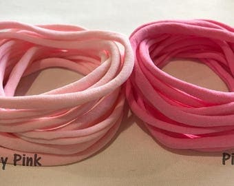 NEW Pink | Baby Pink Thin Nylon Headbands 6mm Thin 26cm Super Stretchy Baby Toddler Adult Bulk Nylon Headbands Wholesale AU Seller