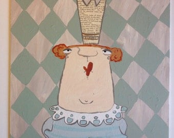 Acrylic painting collage Princess