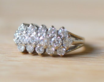 Vintage 1940s 1.10 CTW White Gold Diamond Ring - Vintage Engagement Ring - 1940s Engagement Ring - Diamond Engagement Ring