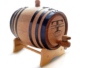 Whiskey Barrel - Oak Bourbon Barrel - Oak Whiskey Barrel - Groomsmen Whiskey Barrel - Custom Whiskey Barrel - Personalized Whiskey Barrel