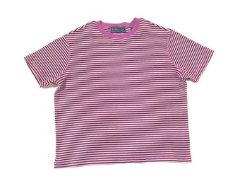 purple stripped shirt