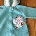 Vintage 1970s Infant Baby Boys Blue Elephant Fleece Snowsuit Bunting Bag! Size NB