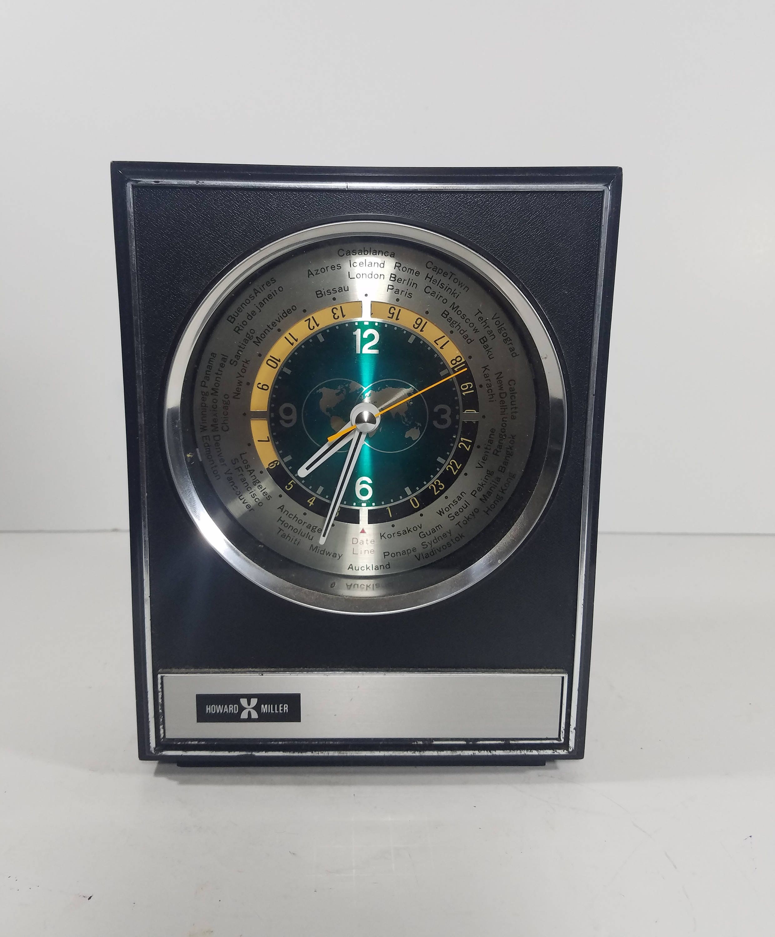 Vintage Howard Miller World Time Desk Clock