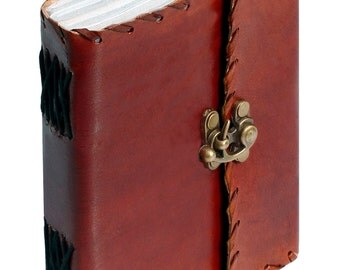 SouvNear Leather Writing Journal Poetry 5 x 6 Olde Worlde -Poet's Pocket Notebook