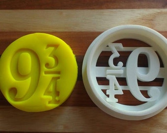 9 3/4 cookie cutter, PLA cookie cutter, HP inspired cookie stamp, cookie cutter, fondant cookie cutter