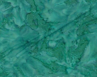 Hoffman Fabrics Watercolors Chamomile Blue Green 1895-418-Chamomile Bali Batik Fabric