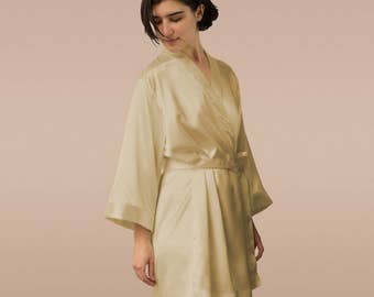 wedding robe, sexy robe, cheap bridesmaid robe, silk robe, satin robe, bridesmaid gift robe, gold robe, getting ready robe for bridesmaid