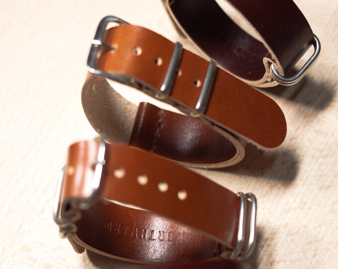 Handmade leather watch strap 18, 20, 22mm