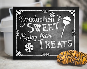 Printable Graduation Chalkboard Candy Sign, Candy Favors, Candy Buffet Table, Buffet Sign, Printable Graduation Party Decor, Class of 2017