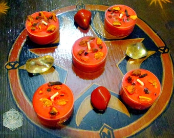 APPLE OF REBIRTH - Scented Tealight Candles - Apple Cinnamon - Yule Winter Solstice - Pagan Wicca - Paraffin Soy - Witchcraft - Altar Shrine
