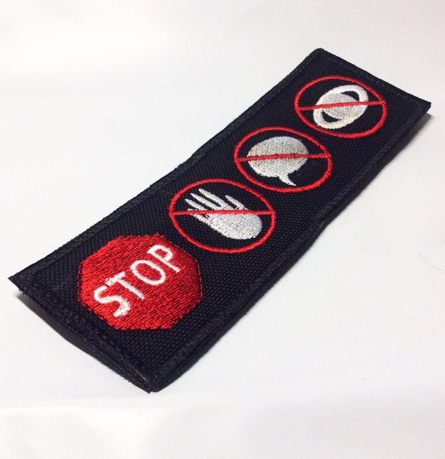 2x6-embroidered-patch-with-velcro-stop-no-touch-no-talk-no-eye-contact