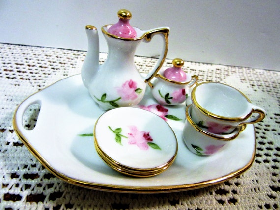 porcelain tea set miniature