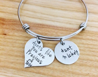 aunt gift, gifts for aunt, mothers day gift, bangle bracelet, aunt jewelry, aunt bracelet, personalized aunt gift, best aunt ever