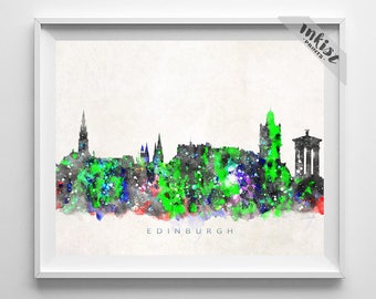  Edinburgh  Skyline Print Edinburgh  Wall Art Edinburgh 