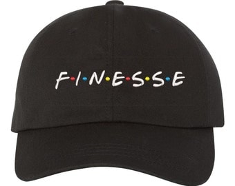 FINESSE Dad Hat , Baseball Hat , Low Profile Embroidered Baseball Cap, Finessed Dad Hats, Black