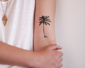 palm tree temporary tattoo / palm tattoo / beach tattoo / holiday tattoo / boho tattoo / boho temporary tattoo / boho gift / festival