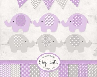 Items similar to Elephant Clip Art Elephant Theme Digital Animals ...