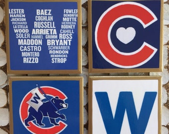 COASTERS! Fly the W Chicago Cubs coasters with gold trim