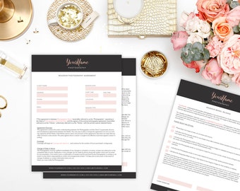 Boudoir / Portrait / Glamour Photography Contract Template PSD for photoshop with Separate Model Release
