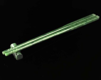 Solid Nephrite Jade Chopsticks, with jade rest - 10% off - Promo Code "SUMMER17"