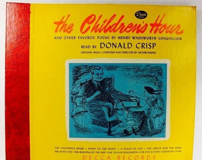 Storewide 25% Off SALE Rare Decca Records "The Children's Hour - and Other Favorite Poems by Henry Wadsworth Longfellow" Read by Donald Cris