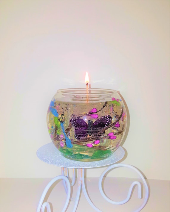 Reusable Gel Wax Candle with ButterflyBumble Bee Dragonfly