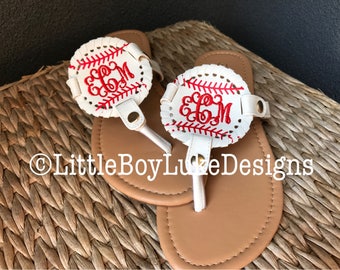 Baseball Flip Flop - Monogram Flip Flop - Disc Flip Flop - Flipflops - Monogram Flipflops - Disc Flipflops - Baseball Sandal - Personalized