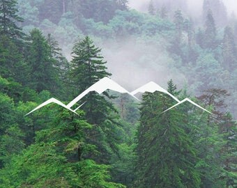 Simple Mountain Decal, Simple Mountain Range Decal, Adventure Decal, Nature Decal, Car/Laptop/MacBook Decal Simple Mountains Sticker
