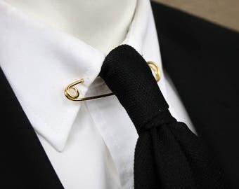 The "Era" Gold Collar Pin 3" Handmade Mens jewelry shirt accessory suit OOAK unique spero accessories modern collar clips Dirty Gold