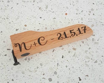 Personalised wooden bottle opener - groomsmen / father of the bride gift