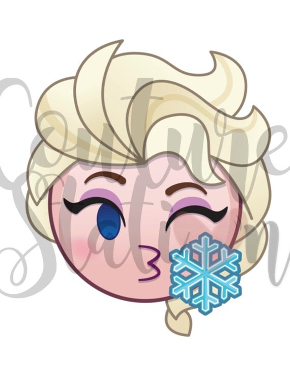 Frozen Elsa Emoji Digital Ironon Image or Printable Disney