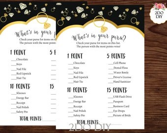 Printable Whats in Your Purse Game/ Bling Purse Game/Purse Raid/ What's in Your Purse Game / Bling Ring/ BR-127/Instant Download