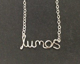 Harry Potter Spell necklace - Lumos / The Cursed Child / Gryffindor / Slytherin / Hogwarts / Deathly Hallows / Quidditch