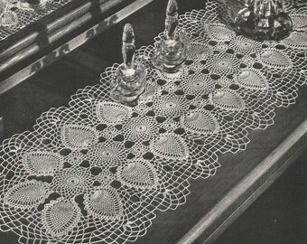 PDF 3 Pineapple Crochet Patterns Doily Runner Oval Doily Table Topper Center Piece Round Doily