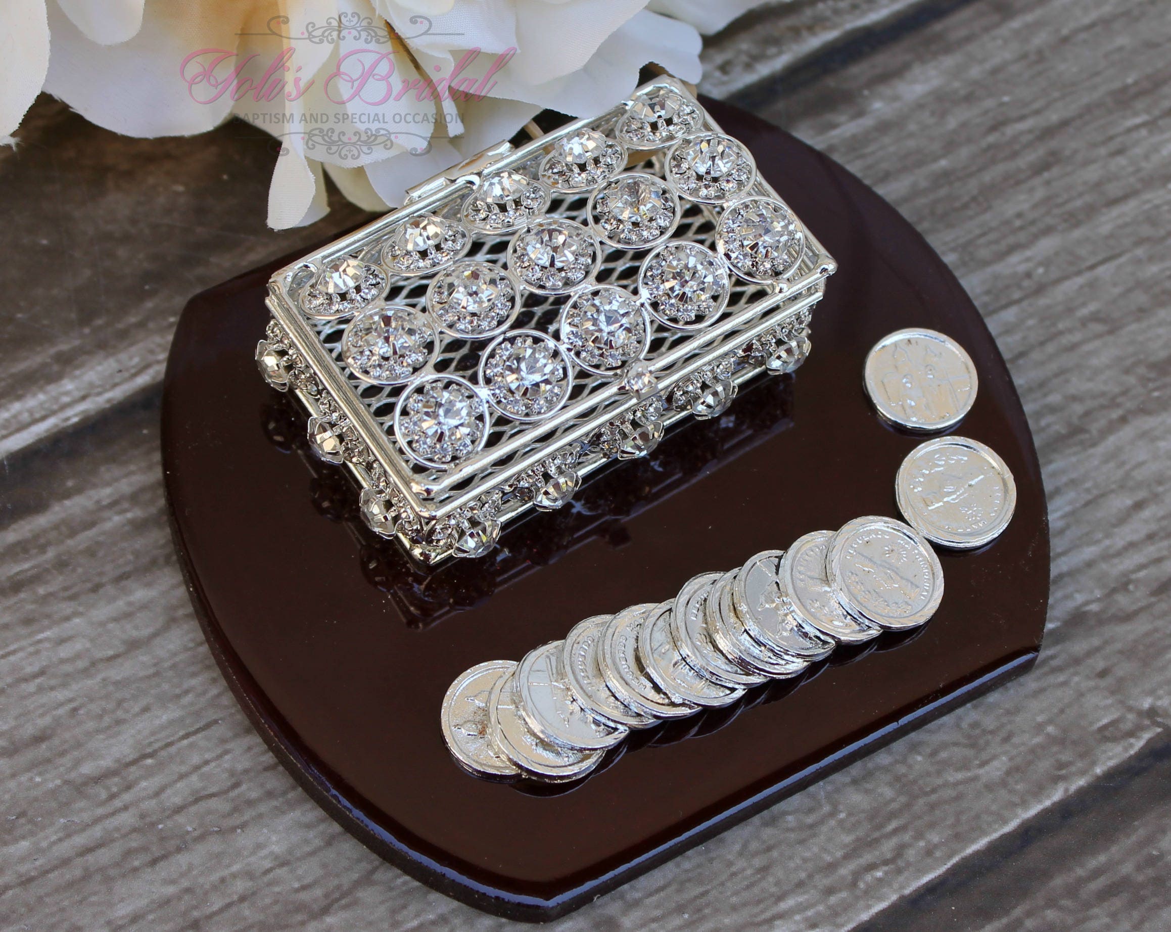NEW Silver Wedding ArrasRing Box Arras de Boda Unity