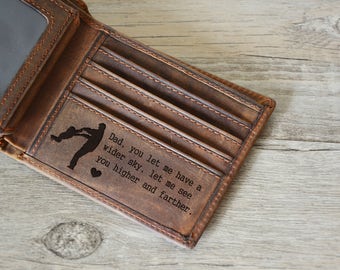 Personalized Mens Wallet, Engraved Wallet, Personalized Monogrammed Leather Wallet, Father's Day Wallet , father gift