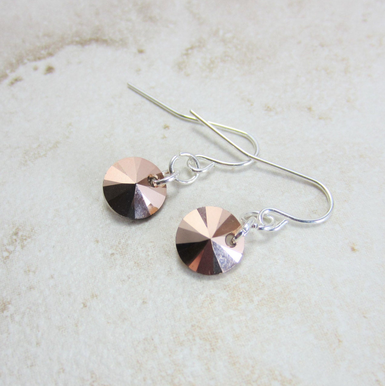 Delicate Earrings Dainty Rose Gold Earrings Delicate Rose