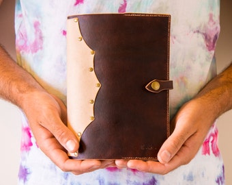 SALE 20%OFF//Refillable Personalised Leather Journal - Blend Moo/Roo Leather Sketchbook Journal - Refillable Leather Notebook Journal