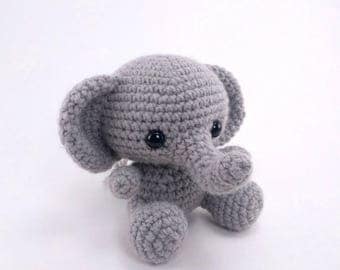 PATTERN: Crochet elephant pattern - amigurumi elephant pattern - jungle animal - stuffed toy animal tutorial - PDF crochet pattern